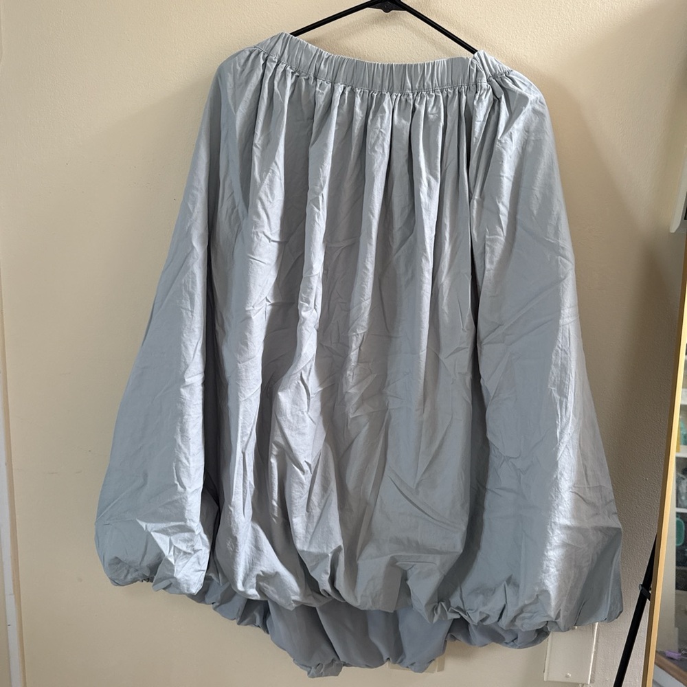 Light Blue Midi Bubble Women's Skirt